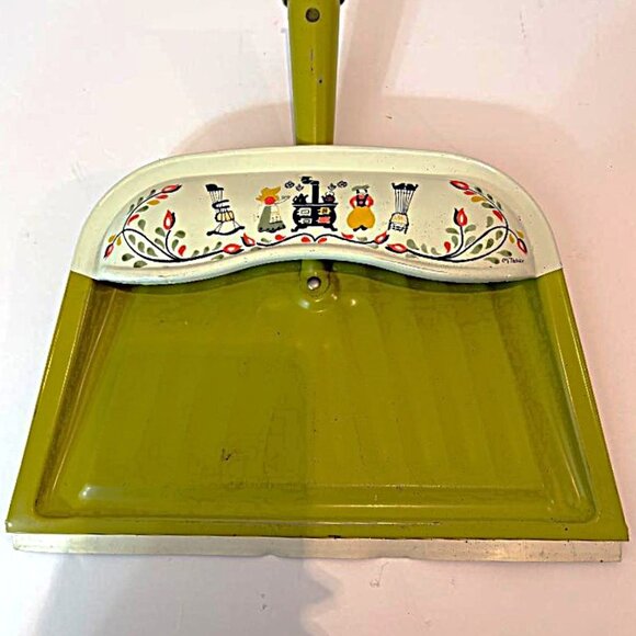 Vintage 70s JV Reed Dustpan Collectible Dutch Folk Art Design Made in USA Yellow - Picture 1 of 6